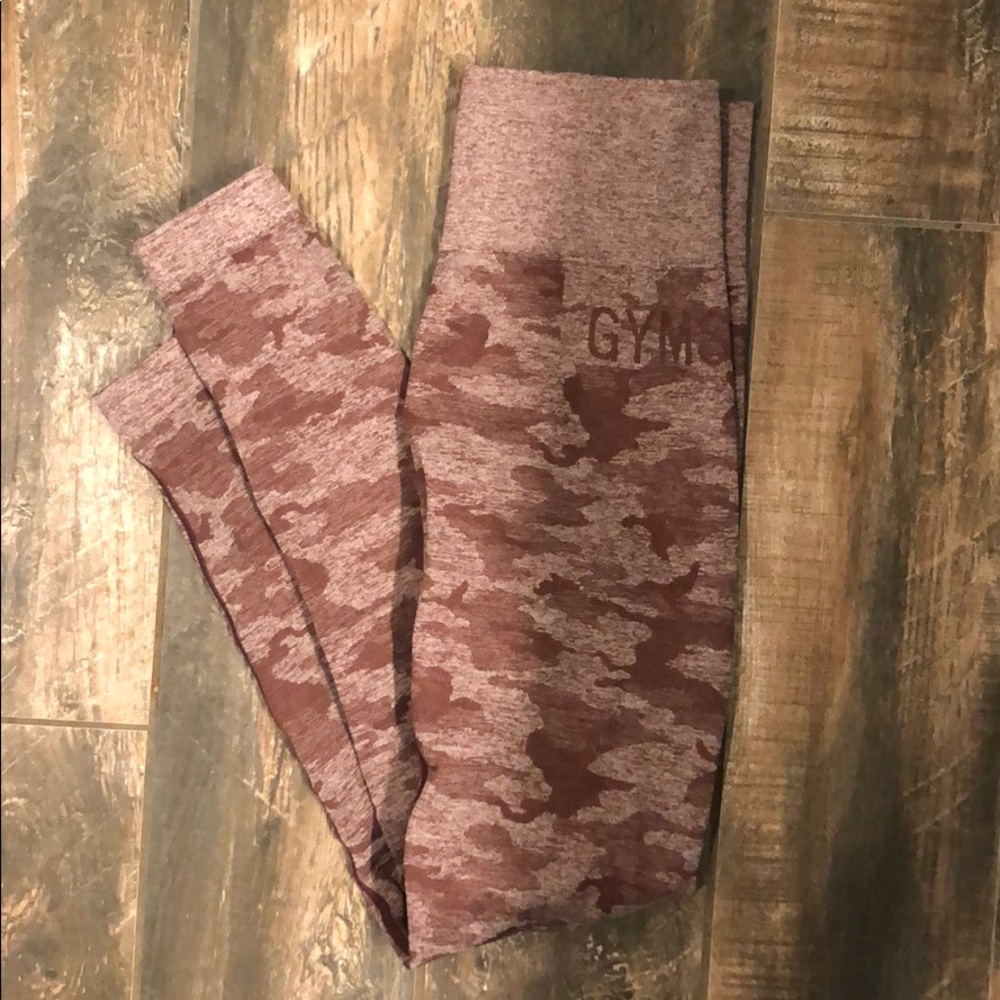 Gymshark Camo Seamless Leggings- Berry Red